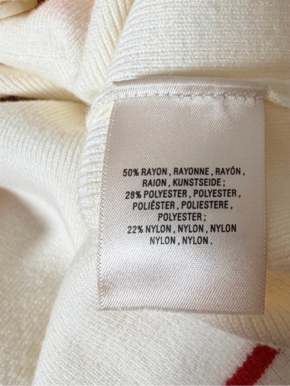 Maeve Anthropologie Ribbed Cream Cardigan Red Piping Varsity Preppy Size 2X - Picture 10 of 10